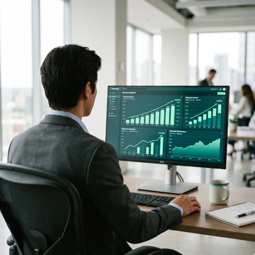 Dashboard financiero con gráficos de rentabilidad