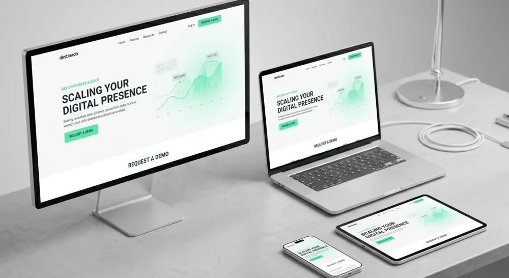 Diseño web moderno y pantallas